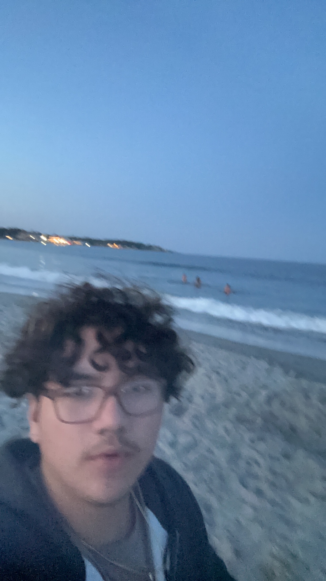 Walking on the beach in the afternoon